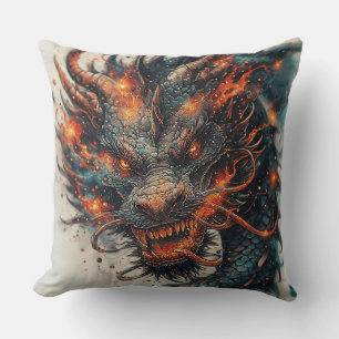 Dragon Head With Fierce Eyes Cushion