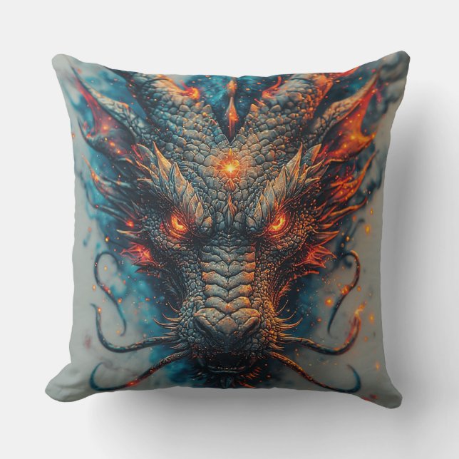 Dragon Head With Fierce Eyes Cushion (Front)