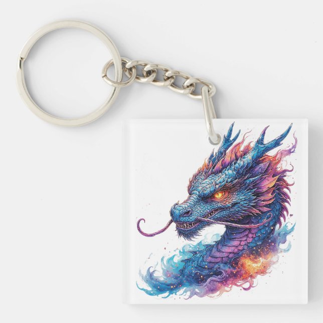Dragon Head With Fierce Eyes Key Ring (Front)
