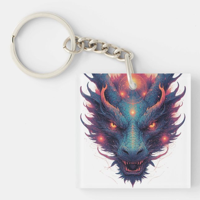Dragon Head With Fierce Eyes Key Ring (Front)