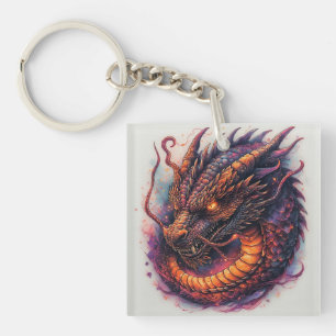 Dragon Head With Fierce Eyes Key Ring