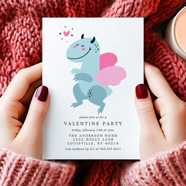 Dragon Heart Cute Valentine Party Invitation (Creator Uploaded)