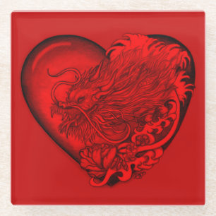 Dragon Heart Glass Coaster