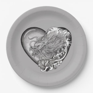 Dragon Heart Paper Plate