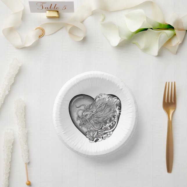 Dragon Heart Paper Plate (Wedding)