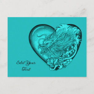 Dragon Heart Tattoo Art Postcard