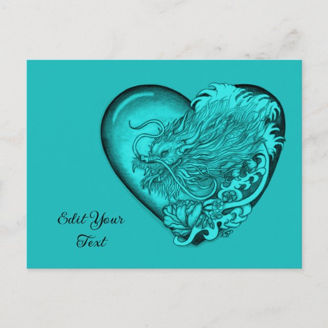 Dragon Heart Tattoo Art Postcard (Front)