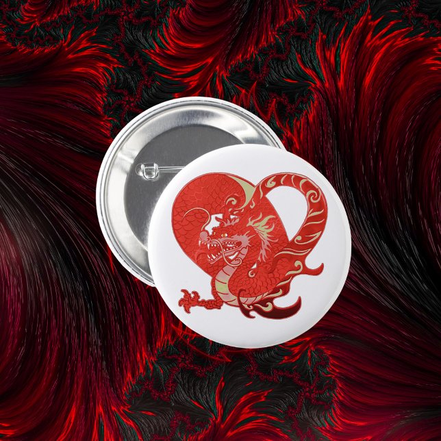Dragon Heart Valentine 6 Cm Round Badge (Dragon Heart Valentine Button)