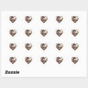 Dragon Heart Valentine Envelope Heart Sticker