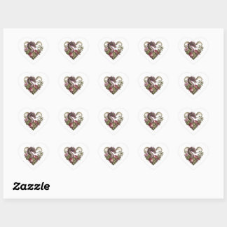 Dragon Heart Valentine Envelope Heart Sticker