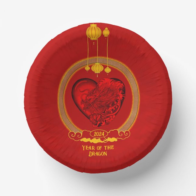 Dragon Heart , Year of the Dragon Paper Plate (Front)