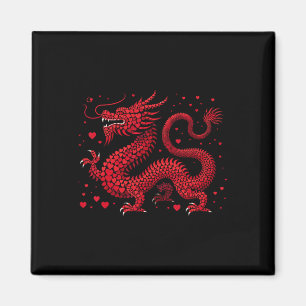 Dragon Hearts Happy Chinese New Year 2024 Valentin Magnet