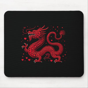 Dragon Hearts Happy Chinese New Year 2024 Valentin Mouse Mat