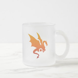 Dragon heat frosted glass coffee mug