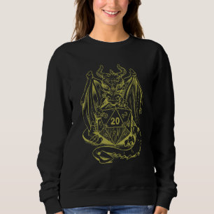 Dragon Holding An Rpg Dice Boardgame Role Play Men Sweatshirt