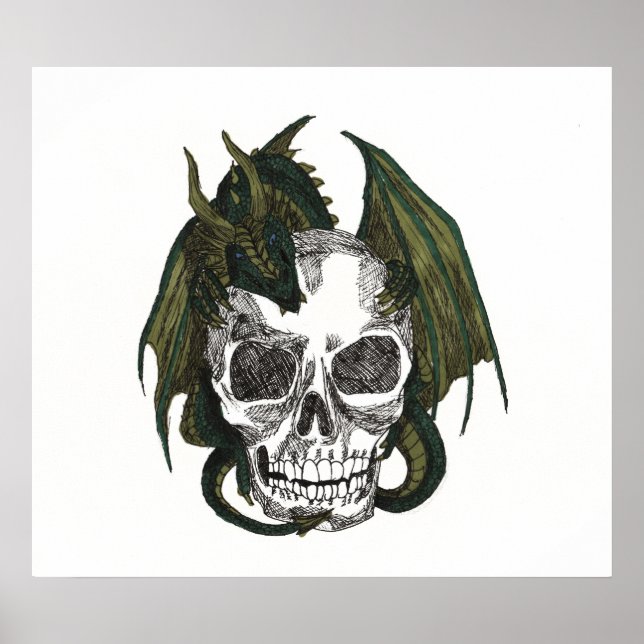 Dragon holding skull poster (Front)
