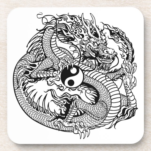 dragon holding yin yang coaster (Front)