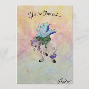 Dragon Hugs Invitation