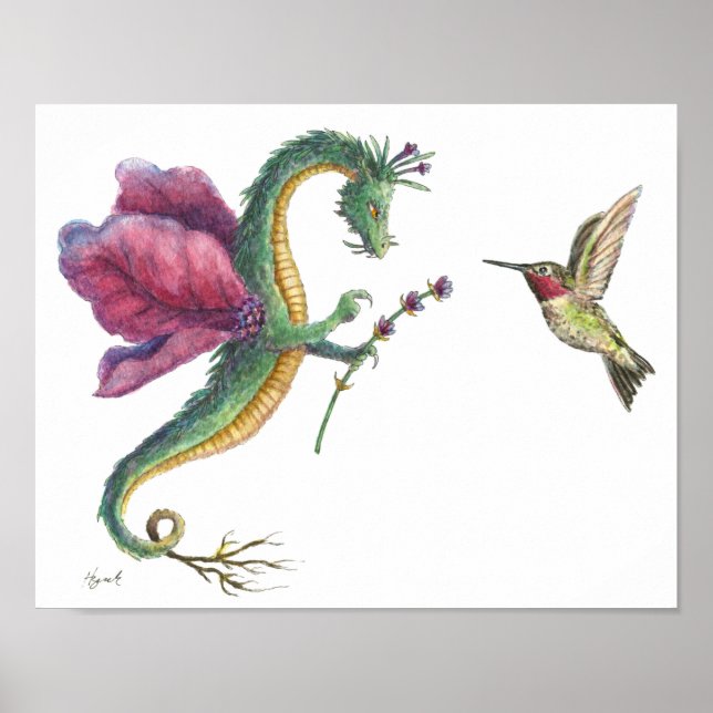 Dragon & Hummingbird print (Front)