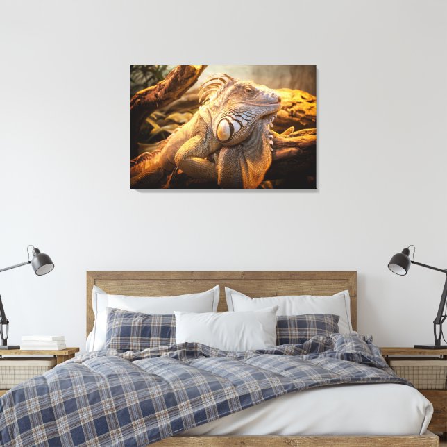 Dragon Iguana name Fred Wrapped canvas (Insitu(Bedroom))