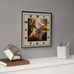 Dragon Iguana name Tina Square Wall Clock