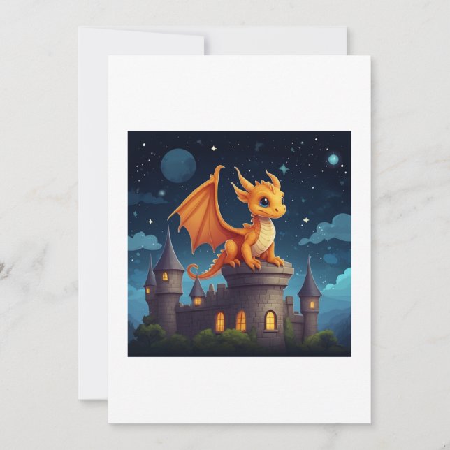 dragon illustration invitation (Front)