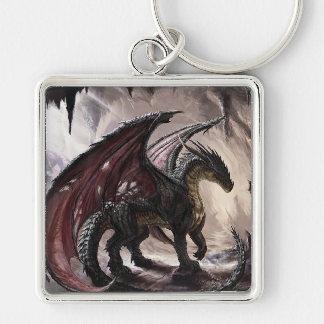 Dragon In Cave Key Ring (Front)