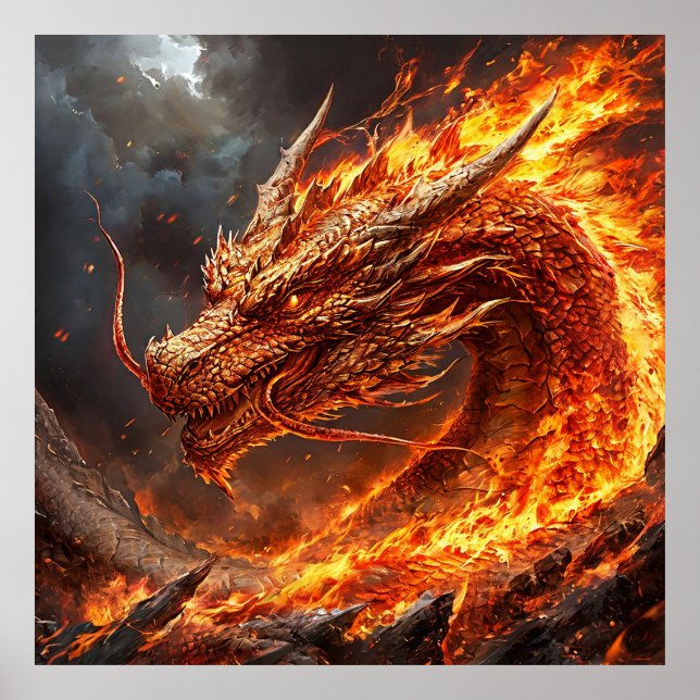 Dragon in Fire Poster (Front)