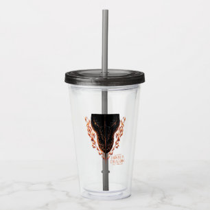 Dragon in Flames Behind Sword Acrylic Tumbler