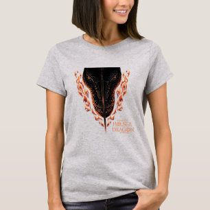Dragon in Flames Behind Sword T-Shirt