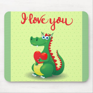 Dragon in Love Mouse Mat