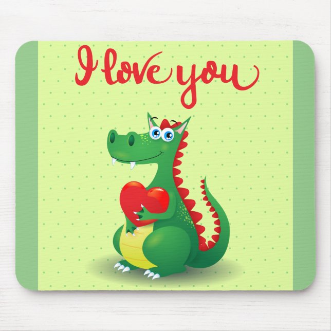 Dragon in Love Mouse Mat (Front)