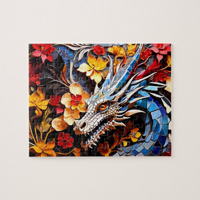 Dragon in Mosaic Design Jigsaw Puzzle (Horizontal)