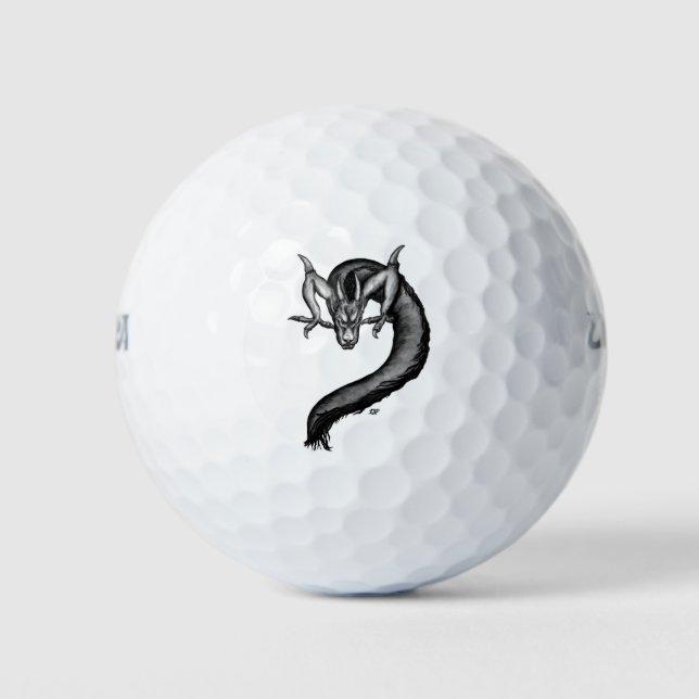Dragon in Tattoo Style Golf Balls (Front)