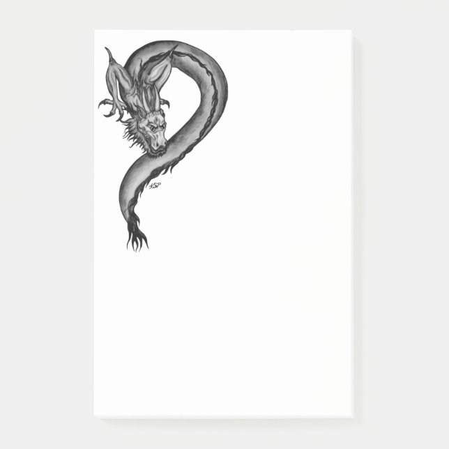 Dragon in Tattoo Style Post-it Notes (Front)