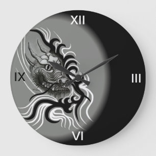 Dragon in Tattoostyle Large Clock