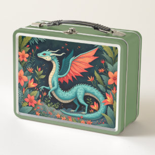 Dragon in the Jungle Kid or Adult Metal Lunch Box