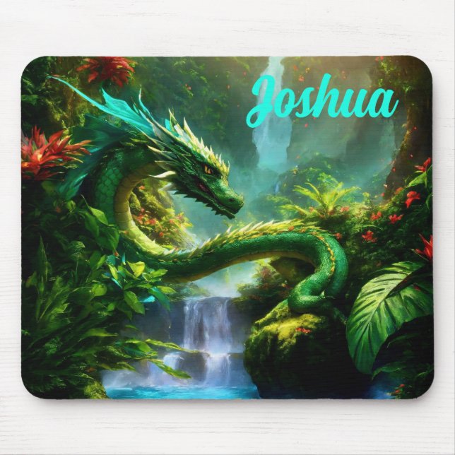 Dragon in the Jungle Mouse Mat (Front)