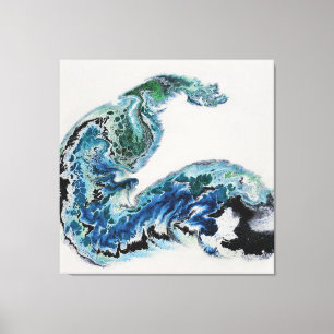 “Dragon in the Waves – Abstract Ocean Energy Canva Canvas Print