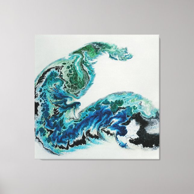 “Dragon in the Waves – Abstract Ocean Energy Canvas Print (Front)