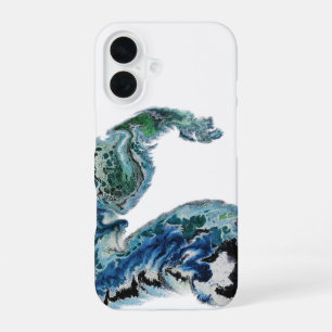 Dragon in the Waves – Abstract Ocean Energy iPhone 16 Case