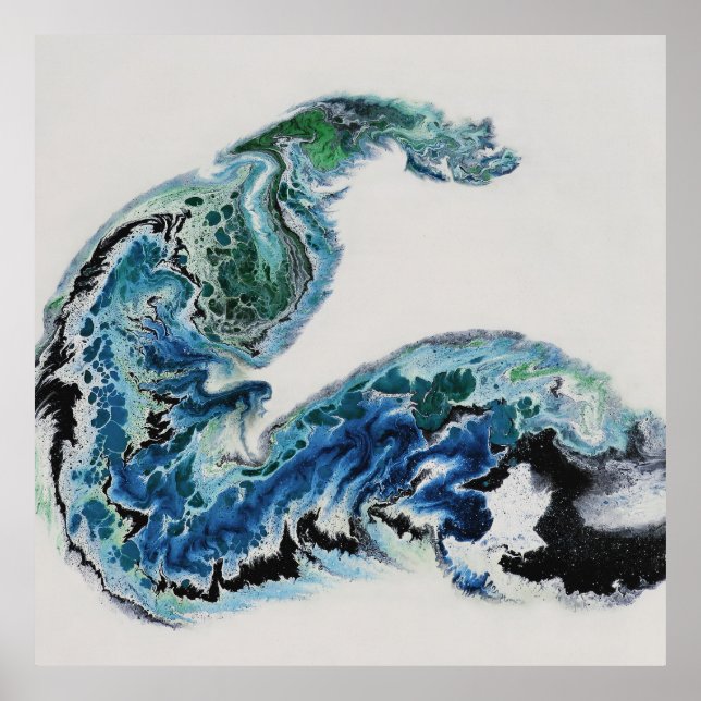 “Dragon in the Waves – Abstract Ocean Energy Poste Poster (Front)