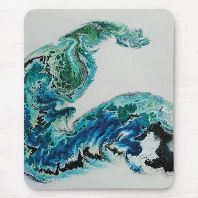 Dragon in the Waves – Abstract Ocean  Mouse Mat (Front)