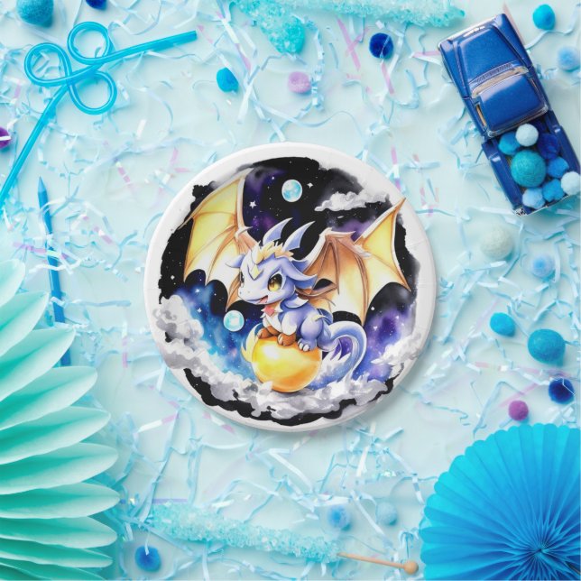 Dragon-Inspired Baby Shower Paper Plate (Party)