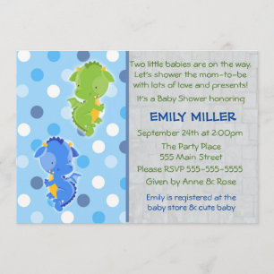 Dragon Invitation Twins Baby Shower