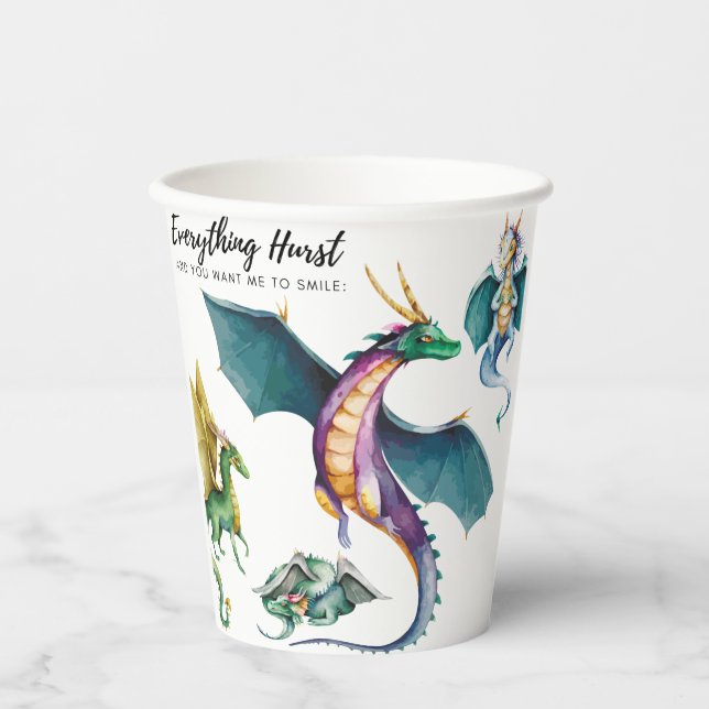Dragon is a reptile-like legendary paper cups (Front)