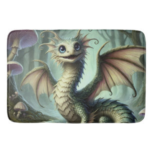 Dragon Jabberwocky Cute Fantasy Creature Art Bath Mat