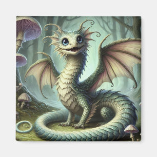 Dragon Jabberwocky Cute Fantasy Creature Art Magnet