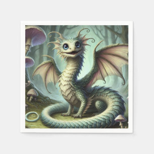 Dragon Jabberwocky Cute Fantasy Creature Art Napkin
