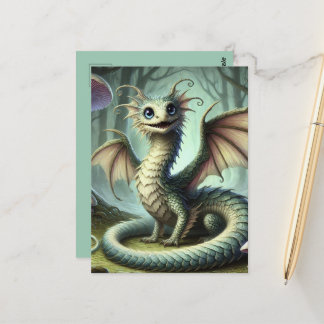 Dragon Jabberwocky Cute Fantasy Creature Art Postcard